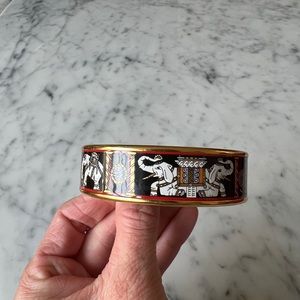 Hermes wide enamel bangle